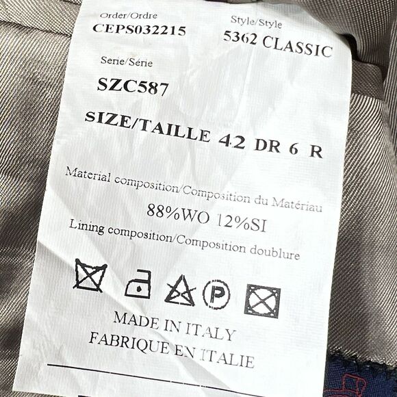 Ermenegildo Zegna Blazer Mens Size 42 Brown Jacket Two Buttons Made In Italy - Picture 14 of 16